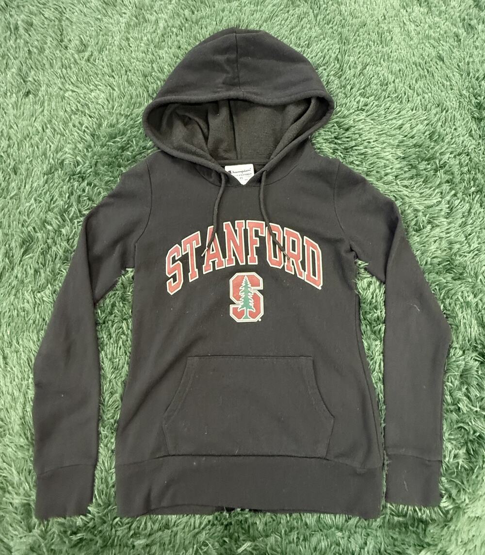 Champion Stanford University Hoodie Women's XS Black Pullover Sweatshirt